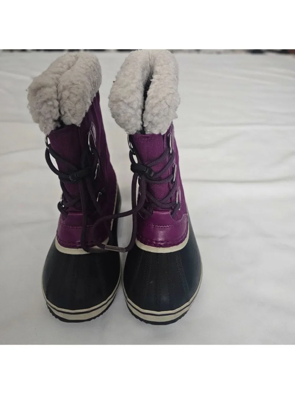 SOREL Yoot Pac Nylon Lace-Up Waterproof Winter Boots Wild Iris Dark‎ Plum Size 2